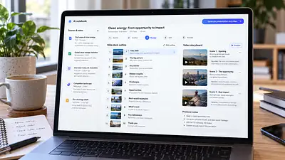 Gemini Notebook: popraw slajdy i wideo przed generowaniem