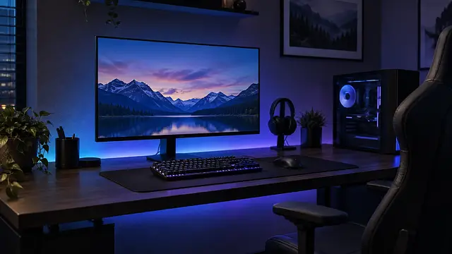 Oświetlenie RGB przy stanowisku gamingowym - jak je zaplanować bez odblasków?