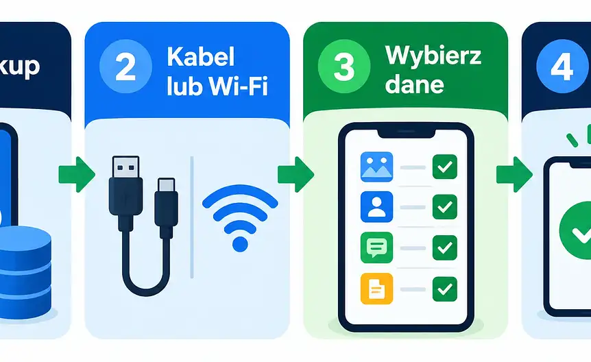 Metody przenoszenia danych między smartfonami: kabel, wi fi, backup i kontrola końcowa