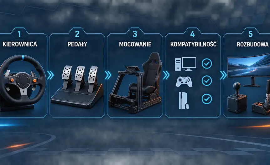 Checklista zestawu do simracingu: kierownica, pedały, mocowanie, kompatybilność i rozbudowa