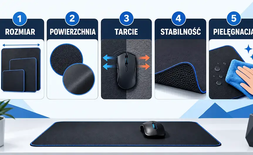 Checklista wyboru podkładki pod mysz: rozmiar, powierzchnia, tarcie, stabilność i pielęgnacja