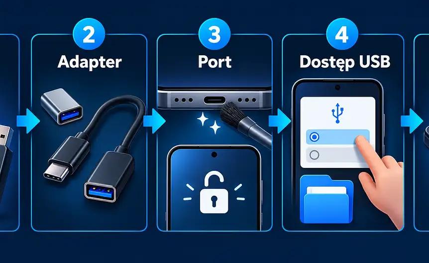 Diagnostyka pendrive’a w telefonie: otg, adapter, port, zgoda androida i files by google