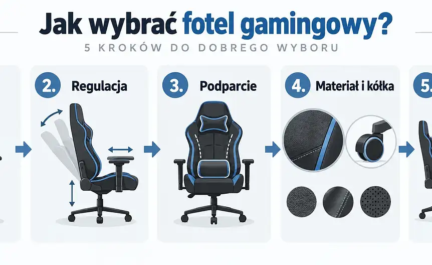 Checklista wyboru fotela gamingowego: wymiary, regulacja, podparcie, materiały i podstawa