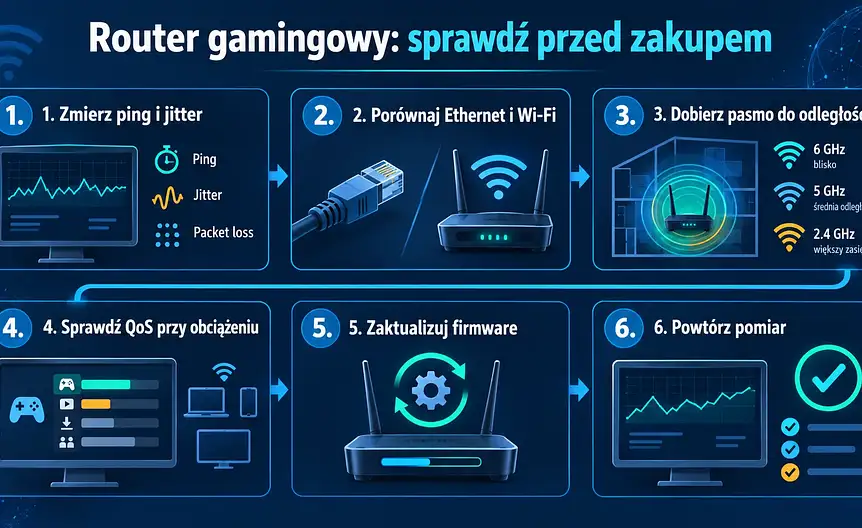 Checklista diagnozy połączenia do gier: ping, kabel, pasmo, qos i firmware
